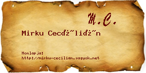 Mirku Cecílián névjegykártya